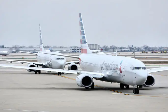 American Airlines, aircraft, two airplanes, airplanes