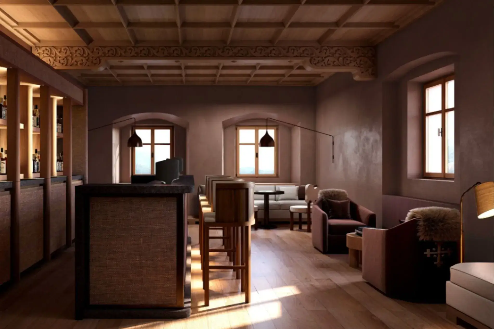 Klassische Cocktails wechseln sich mit regional inspirierten Kreationen ab, bei denen Bergkräuter auf hochwertige Spirituosen treffen.