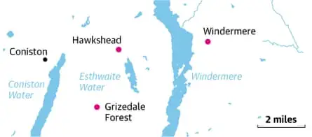 نقشه هاکسهد، شرق منطقه دریاچه‌ها