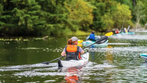 Visitors to Port Klawock can take nature excursions like kayaking.