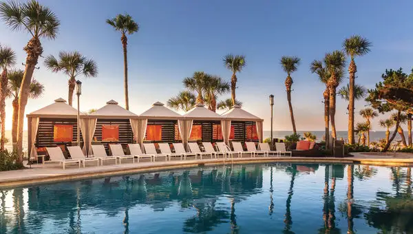 The pool area at the San Luis Resort.