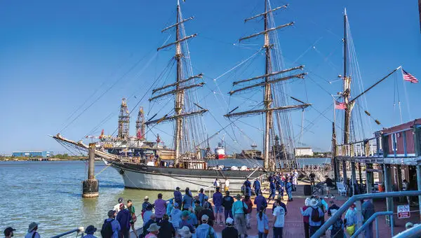 The 1877 tall ship Elissa at the Texas Seaport Museum.