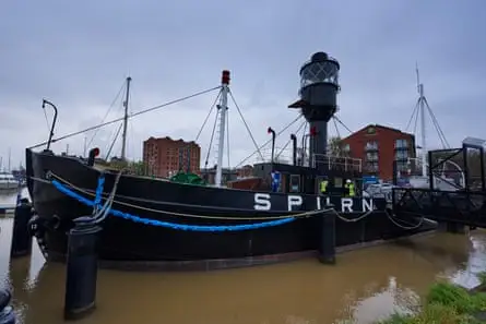 Spurn Lightship berthed in a dock