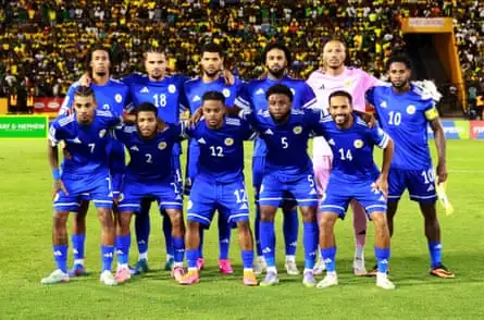 Pre-match pitch photo of Curacao men’s football team (eleven)
